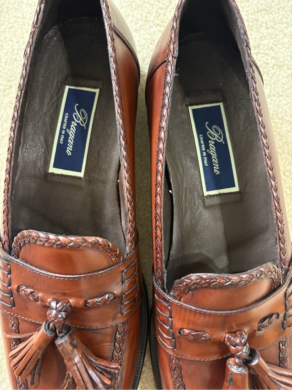 Bragano by Cole Haan Vintage Leather Loafers Made in Italy Mens 10 - Picture 2 of 4